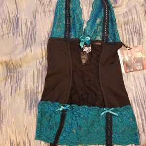 NWT teal and black lingerie